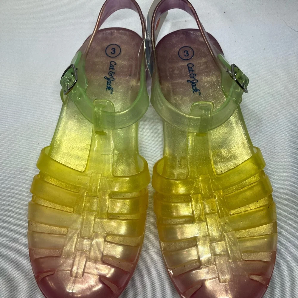 Cat & Jack Women's Pink and Yellow Sandals